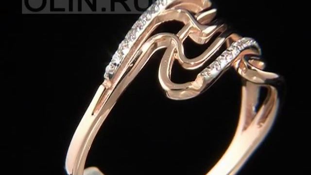 Колечко с фианитами из красного золота смотреть онлайн