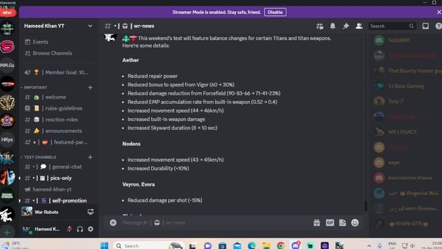 New Nerf And Buff On Titans n there Wepons - war robots смотреть онлайн