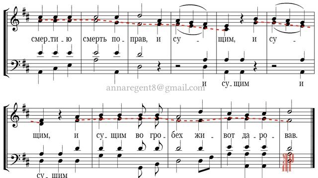 ХРИСТОС ВОСКРЕСЕ, Тропарь Пасхи Придворного распева - Альтовая партия смотреть онлайн