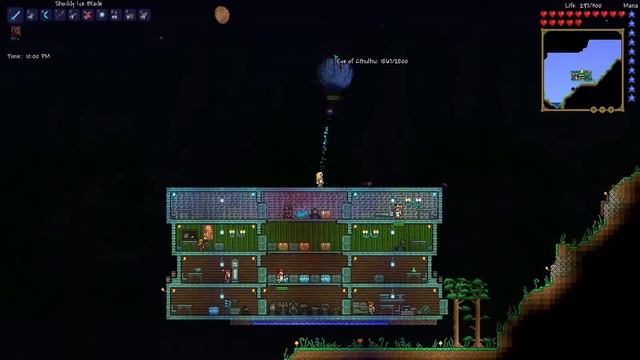 Terraria 1.2: Fighting Eye of Cthulu смотреть онлайн