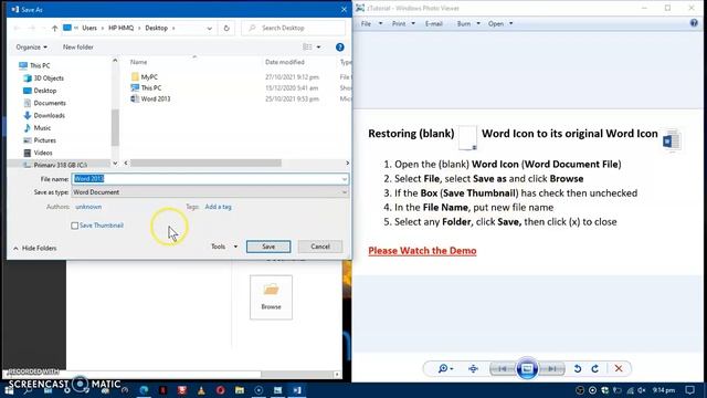 Restoring Blank Word Icon to its Original Icon in 25 seconds смотреть онлайн