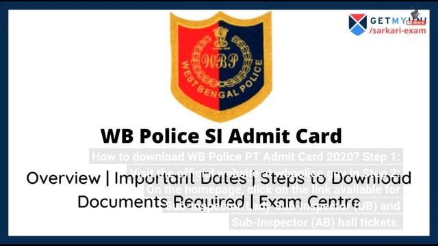 WB Police PT Admit Card 2020 released for SI, LSI on wbpolice.gov.in; direct link to download смотреть онлайн