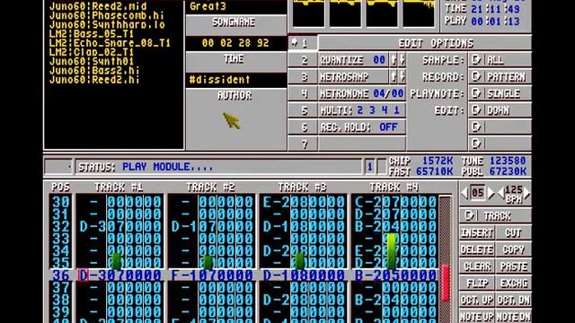 "Great3" - Electronica with Juno-60 and LinnDrum LM2 samples on Amiga Protracker смотреть онлайн