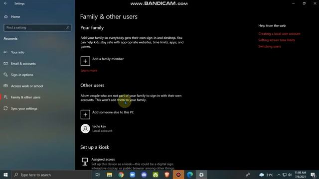 How to create or delete user account in windows 10 and changing administrator by |TECHSKEY| смотреть онлайн