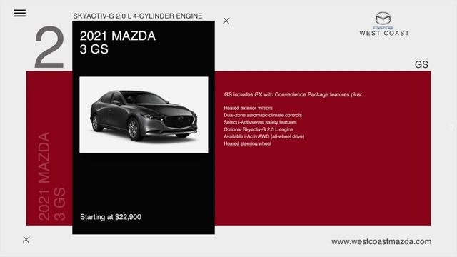 West Coast Mazda - 2021 MAZDA 3 Model Features Comparison смотреть онлайн