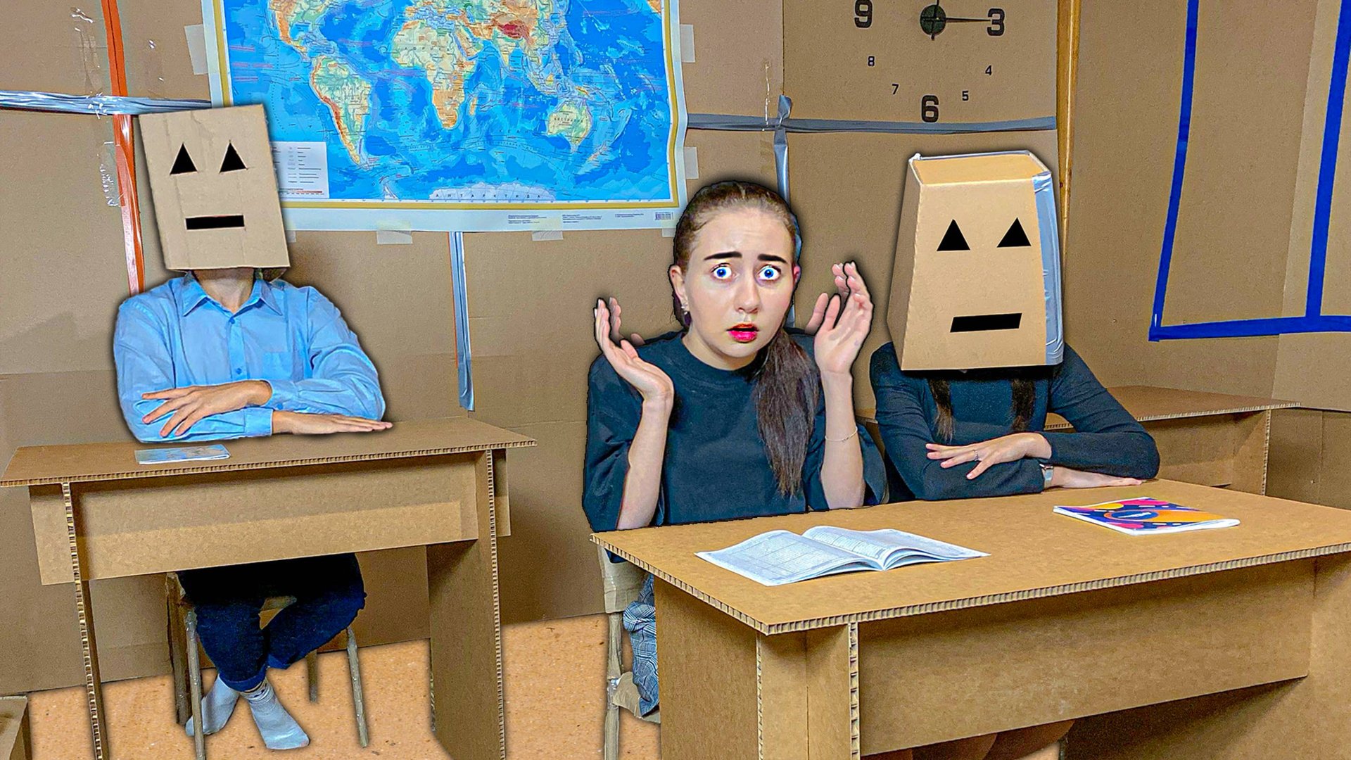 Вернулись В КАРТОННУЮ Школу На Один День Челлендж ! смотреть онлайн