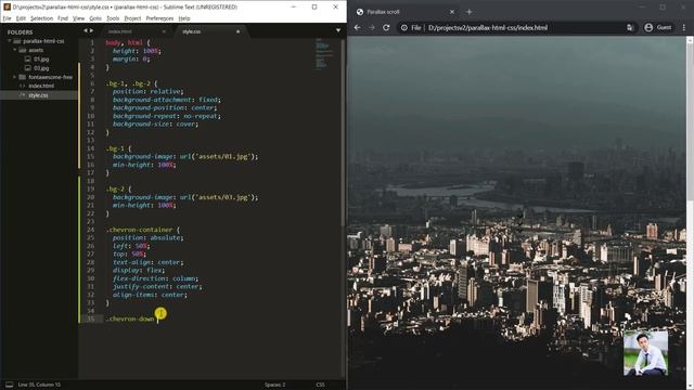 Parallax scrolling effect - HTML + CSS смотреть онлайн