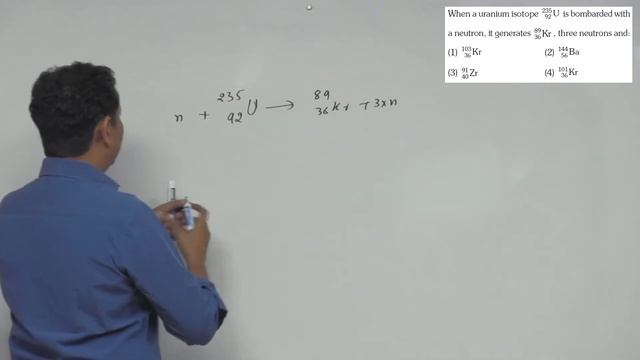 When A Uranium Isotope 92 U 235 Is Bombarded With A Neutron, It Generates 36 Kr 89, Three Neutrons