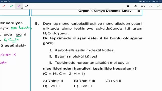 AYDIN YAYINLARI ORGANİK DENEMESİ-10 ÇÖZÜMLERİ смотреть онлайн
