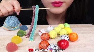 ASMR BASKETBALL, BASEBALL, SOCCER BALL, TENNIS, RAINBOW JELLY GUMMY 농구공, 축구공, 야구공, 젤리 먹방 MUKBANG