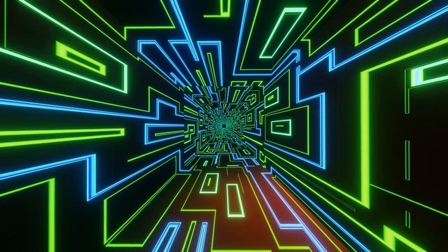 VJ LOOP NEON Blue Green Tunnel Abstract Background Video Simple Lines Pattern 4k Screensaver смотреть онлайн