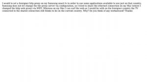 Workaround to set an http proxy on a Samsung Smart TV?
