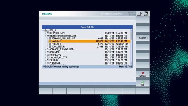 DXF-Reader With SINUMERIK