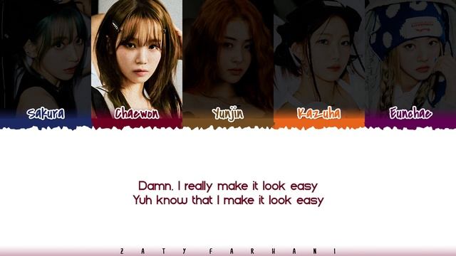 LE SSERAFIM (르세라핌) - 'EASY' [English Version] Lyrics [Color Coded_Eng]