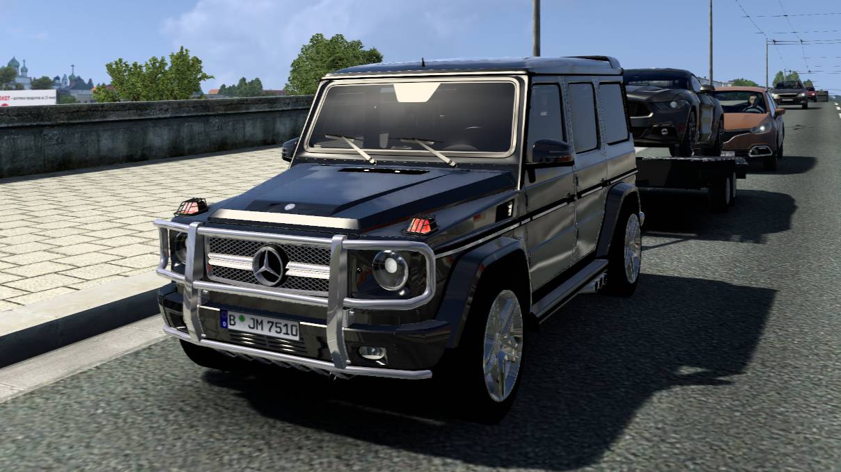 Мод Mercedes-Benz G65 AMG (Gelandewagen) в Euro Truck Simulator 2. Рейс Новгород - Колпино. смотреть онлайн