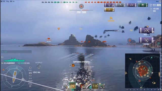 WoWs Public Test 0.8.0 Round 2 - Großer Kurfürst : Catfighters are so OP смотреть онлайн