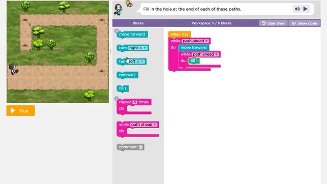 Code.org | Express Course | (2018), Stage 14 'While Loops with the Farmer' | Muhammad Ali | смотреть онлайн