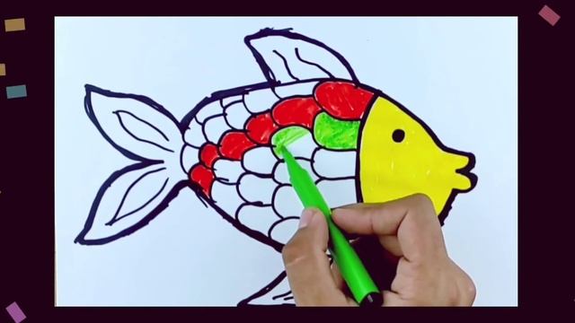 Draw of a fish for children/Pисуем картинку рыбки для детей/Bolalar uchun baliq rasm chizish смотреть онлайн