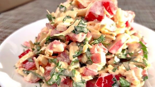 Салат "Красное море". Супер вкусный салат за 5 минут. смотреть онлайн