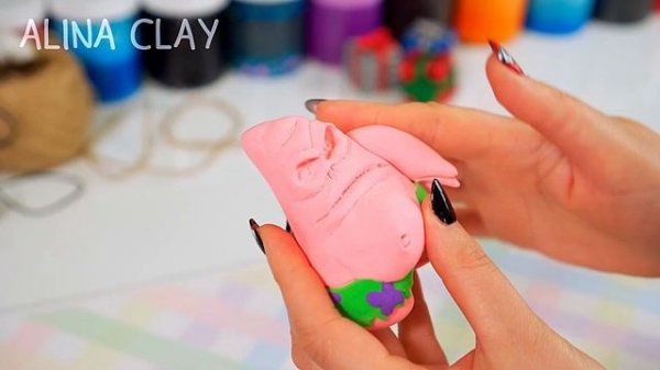 Patrick EXE SpongeBob made from clay. Alina Clay Tutorial