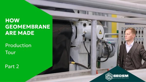 Tour of GeoSM production: Part 2 Geomembrane line