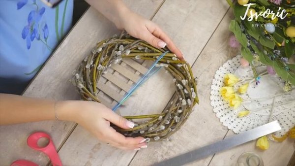 DIY MIMOSA / EASTER wreath / МИМОЗА своими руками / ПАСХАЛЬНЫЙ венок / DIY TSVORIC