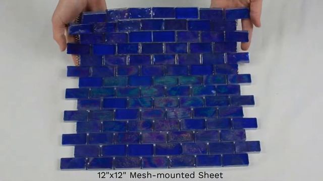 AL0057 COBALT BLUE SWIMMING POOL TILE MOSAIC IRIDES COBALT 0.75''x1.65''