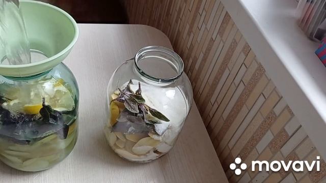 Компот из  ГРУШИ с лимоном и базиликом