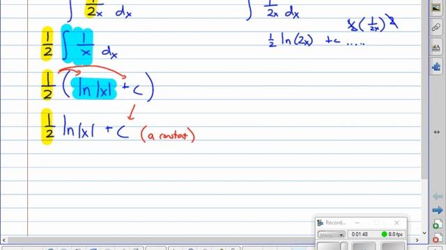 Integral of 1/2x (beware of hidden constants) смотреть онлайн
