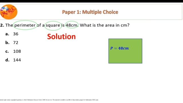 Given the perimeter of a square find the area смотреть онлайн