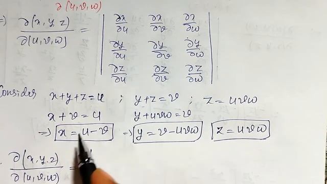 Jacobians of 𝒙+𝒚+𝒛=𝒖; 𝒚+𝒛= 𝒗; 𝒛=𝒖𝒗𝒘 || Partial Differentiation || 22mat21 || Dr Prashant Patil смотреть онлайн