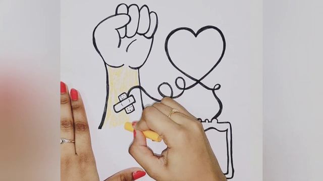 World Blood Donor Day Drawing | World Blood Donor Day Poster | Blood Donation Drawing смотреть онлайн