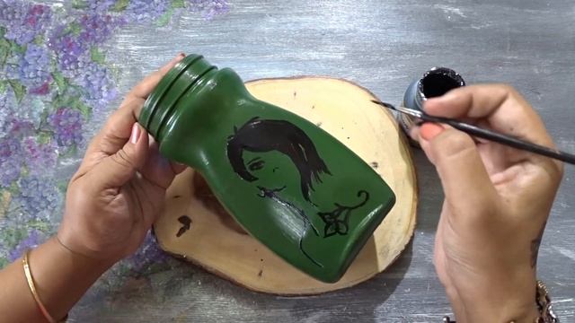 Bottle painting | Glass Bottle Art | Best Out of Waste Bottle Ideas | Sikha Crafts смотреть онлайн