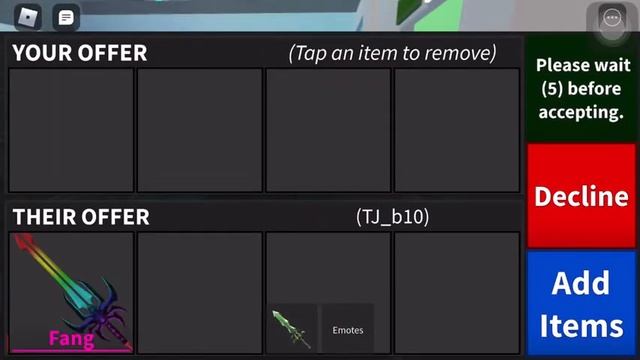 Robux trade #10 Buying chroma fang of TJ_b10 for 600 robux (Roblox mm2) смотреть онлайн