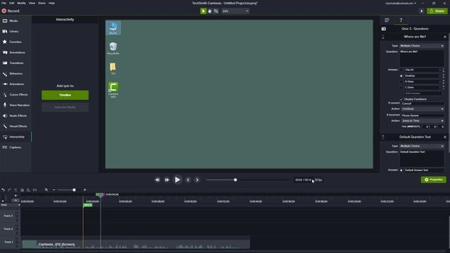 Camtasia Tutorial - Lesson 81 - Working with Interactivity for Quiz смотреть онлайн