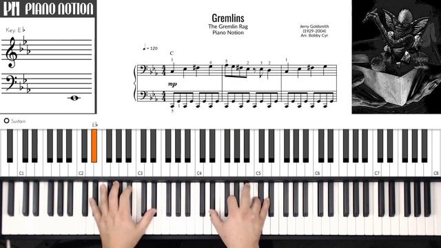 Gremlins - The Gremlin Rag - Jerry Goldsmith (Sheet Music - Piano Solo - Piano Cover - Tutorial) смотреть онлайн