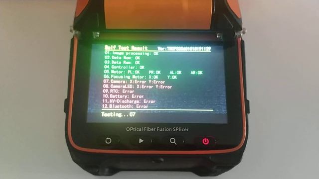 AI-9 fiber splicer Self-checking (self test result) for Diagnose hardware смотреть онлайн