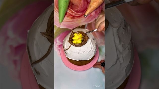 Милые цыплята из крема🐥 Украшение на кулич смотреть онлайн