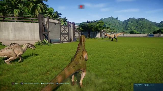 Jurassic World Evolution: Acrocanthosaurus Vs Spinoraptor Trio (Base Genome)