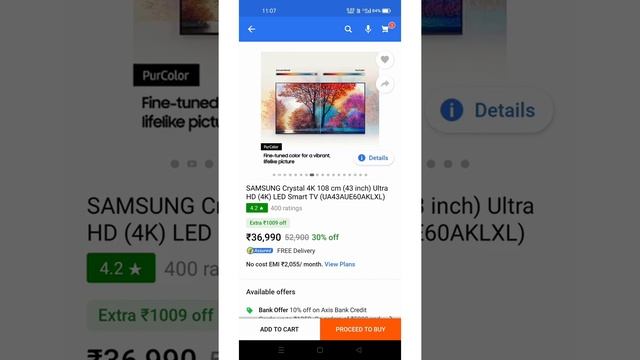 SAMSUNG CRYSTAL 4K 108 CM (43 INCH) || BEST SMART TV || MUST BUY || BEST DEAL OF RS 36,990 || смотреть онлайн