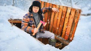 МИКРО ЗЕМЛЯНКА ПОЛНОСТЬЮ УШЛА ПОД СНЕГ! Выживание