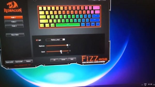 Redragon K617 Fizz RGB settings explained