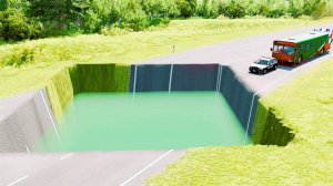 Машины vs Гигантская Яма - BeamNG.Drive игра про машины
