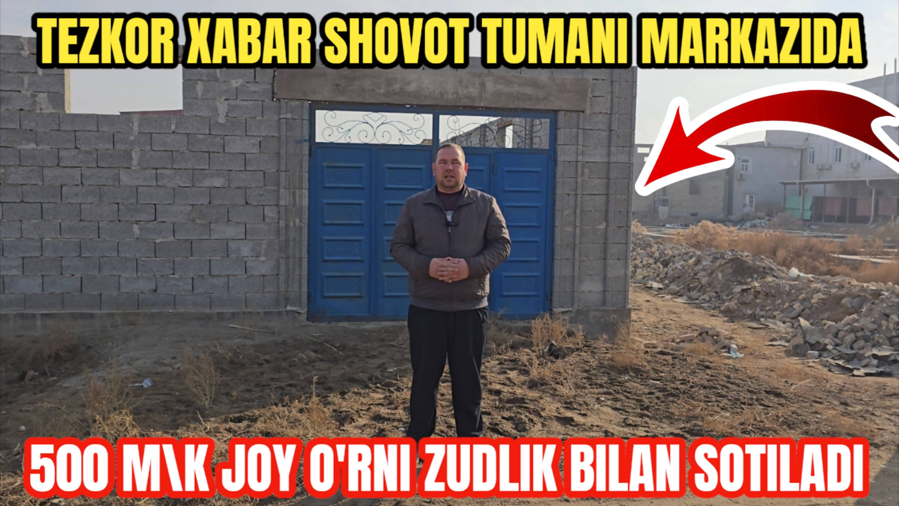 SHOVOT MARKAZIDA JOY O'RNI ZUDLIK BILAN SOTILADI
