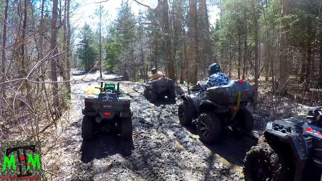 First Stucks Of The Season !! (Pre Marmora Poker Run) Honda 420 Polaris Sportsman 850 grizley 700 смотреть онлайн