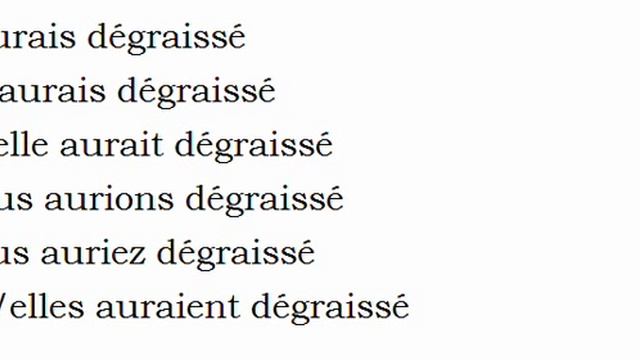 Изучение французского языка = Спряжение глаголов = Dégraisser смотреть онлайн
