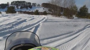 Катаем на снегоходе Polaris widetrak lx.