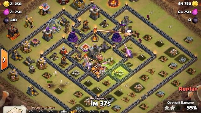 Clash of Clans : 7 Jumping Golems TH 10 3 Star Clan War Attack смотреть онлайн