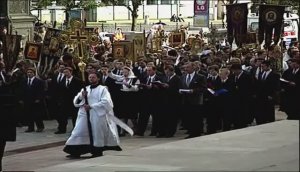 Мужской хор МИФИ на освящении храма Христа Спасителя (2000)