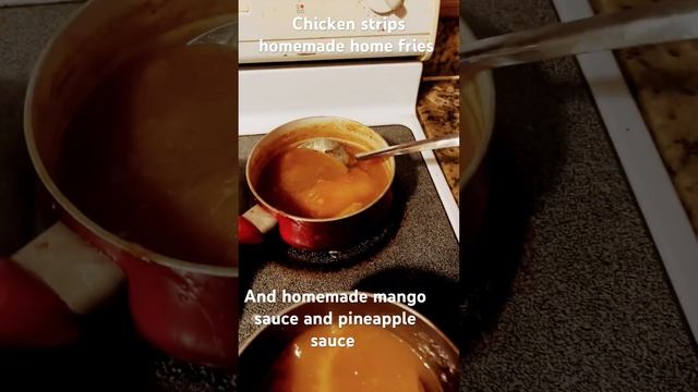 Homemade chicken strips home fries and homemade mango sauce and pineapple sauce ￼￼ смотреть онлайн